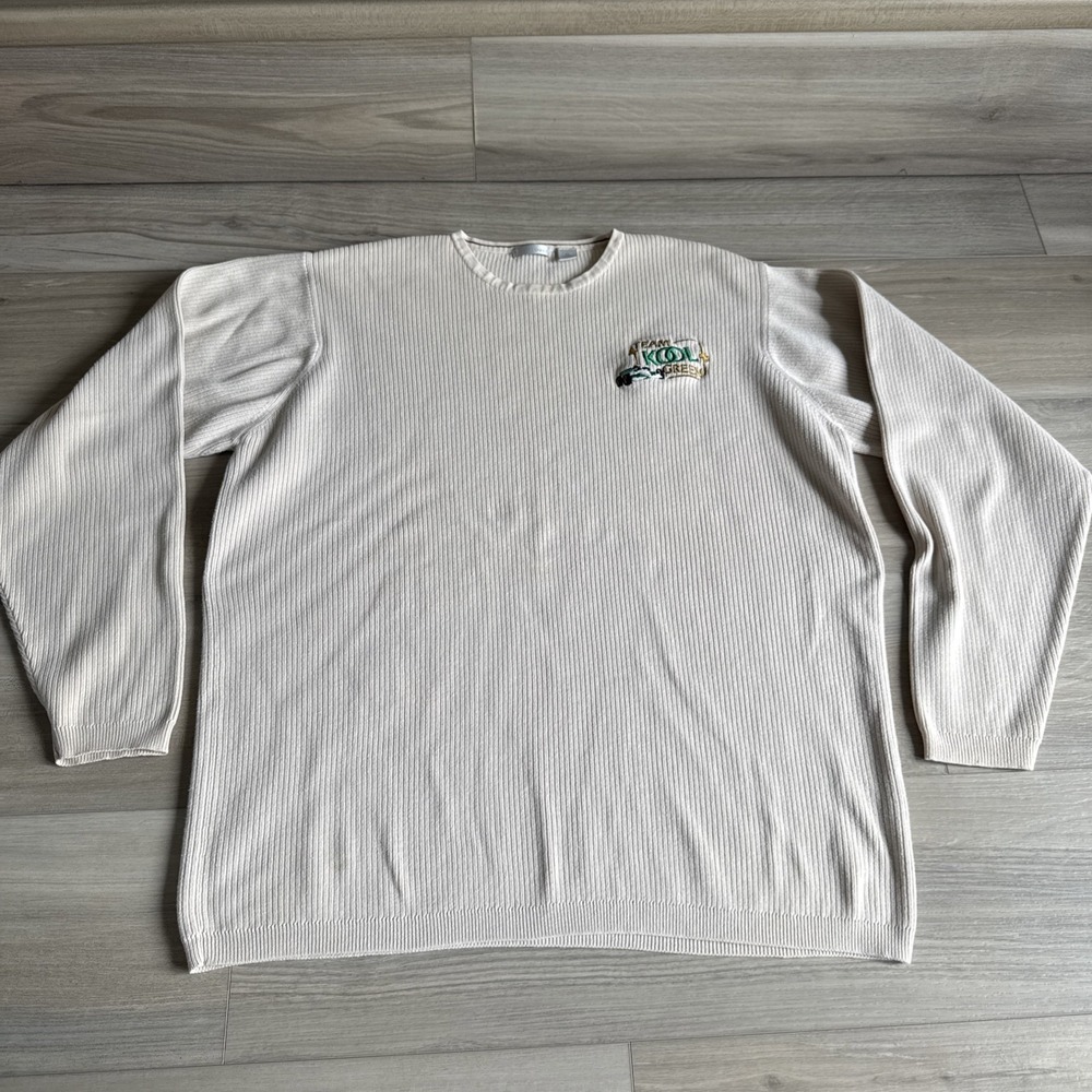Vintage Kool Cigarette Sweater Team Kool Green IndyCar Racing Crewneck XL‎